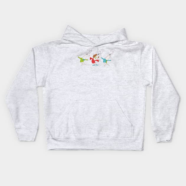 The Shrimp Dancers Kids Hoodie by Helen Munch